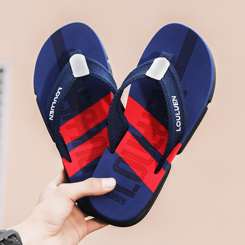 Papuci bărbați flip-flops, cu deget deschis, textil, PVC talpă, SGS certificat
