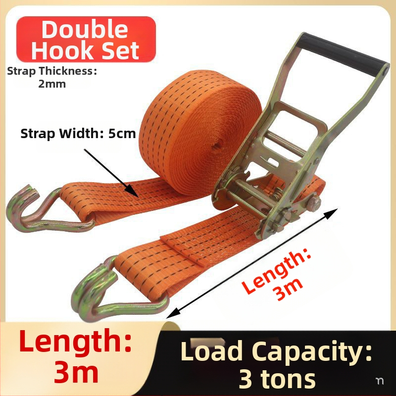 Oceľový rámový viazací pás so sťahovacím mechanizmom, polyester, nosnosť 3t, čistá hmotnosť 1,4 kg