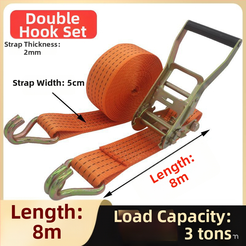 Oceľový rámový viazací pás so sťahovacím mechanizmom, polyester, nosnosť 3t, čistá hmotnosť 1,4 kg