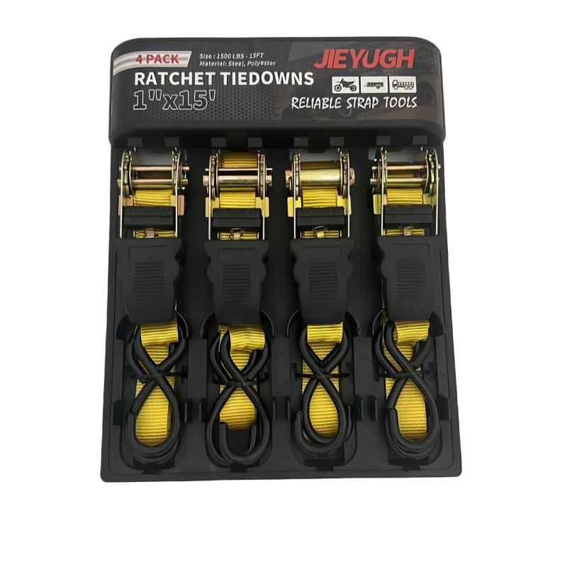 4 darab rögzítő heveder ratchet mechanizmussal, teherbírás 800 kg, Márka: Tensioner