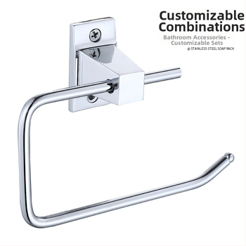 Set kupaonskog hardvera od nehrđajućeg čelika s držačem za ručnik, šipkom za ručnik, držačem za toaletni papir i kukama — završna obrada s oglednim sjajem, Hongtu, šesteročlani set ili veći, moderni minimalistički stil