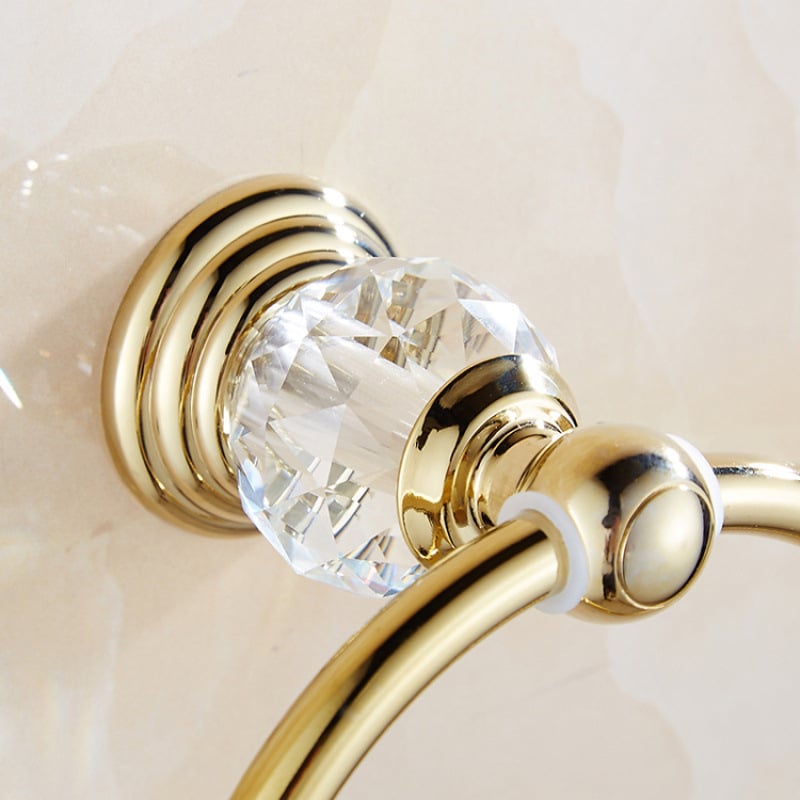 Bez bušenja, europski stil kristalni držač za ručnike, okrugli držač za ručnike, moderni minimalistički dizajn kupaonice