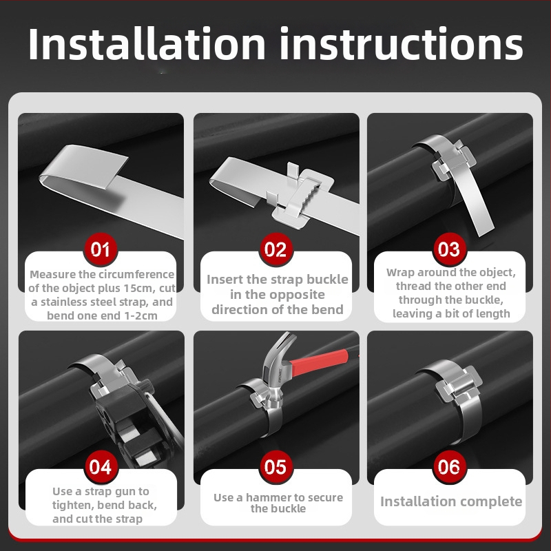 Kafwell 304 nehrđajući čelik – remenske kopče, debljina 0,7 mm, nosivost 800 kg, za pakiranje