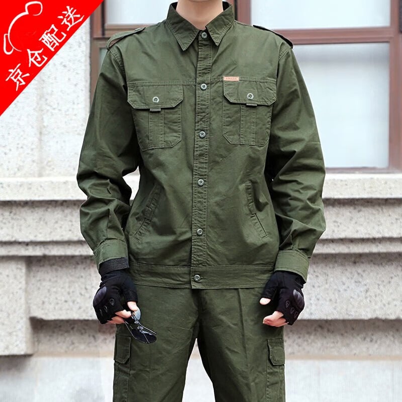 Ανδρικό καλοκαιρινό εργασιακό μπουφάν συγκόλλησης — προστασία από σκόνη, ανθεκτικό στη φθορά, καμουφλάζ; κύριο ύφασμα 100% βαμβάκι, λεπτή πολυεστερ-βαμβακική πλέξη, επένδυση Dyka