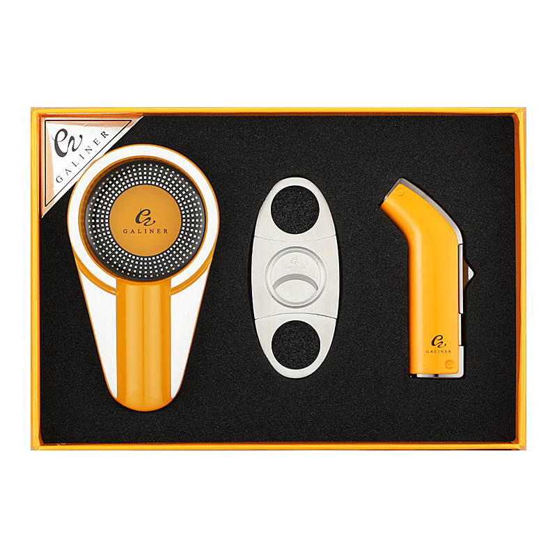 Set škara za cigarete s višenamjenskim upaljačem i pepelnikom, nehrđajući čelik, GALINER