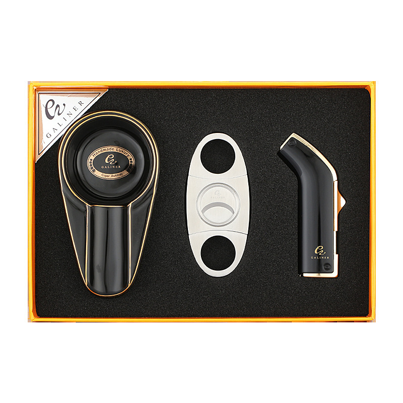 Set škara za cigarete s višenamjenskim upaljačem i pepelnikom, nehrđajući čelik, GALINER