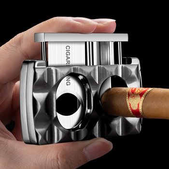 Cigarloong Rezač za cigare — nehrđajući čelik, višenamjenski, V-oblika oštrica i ravna oštrica, CE-24HM