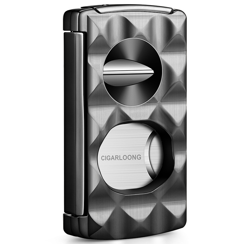 Cigarloong Rezač za cigare — nehrđajući čelik, višenamjenski, V-oblika oštrica i ravna oštrica, CE-24HM