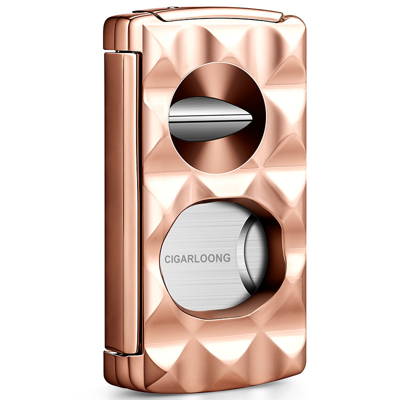 Cigarloong Rezač za cigare — nehrđajući čelik, višenamjenski, V-oblika oštrica i ravna oštrica, CE-24HM