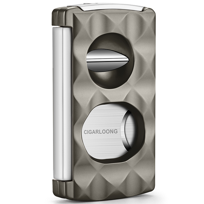 Cigarloong Rezač za cigare — nehrđajući čelik, višenamjenski, V-oblika oštrica i ravna oštrica, CE-24HM