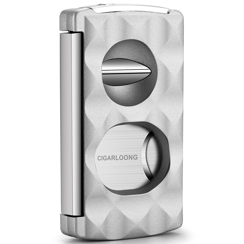 Cigarloong Rezač za cigare — nehrđajući čelik, višenamjenski, V-oblika oštrica i ravna oštrica, CE-24HM