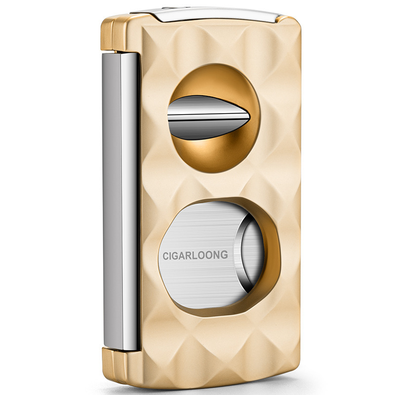 Cigarloong Rezač za cigare — nehrđajući čelik, višenamjenski, V-oblika oštrica i ravna oštrica, CE-24HM