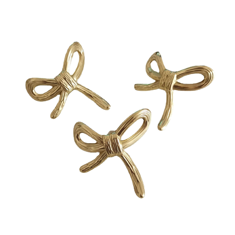 Namještaj ručica Bow-shaped od Brass, kovano, polirani završni premaz glazure, moderni minimalistički stil