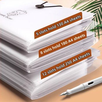 A4 akordeónový priečinok, plastový organizér na dokumenty, 5 priehradok