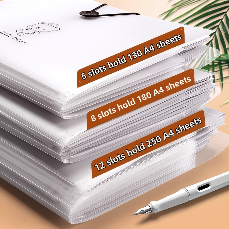 A4 akordeónový priečinok, plastový organizér na dokumenty, 5 priehradok