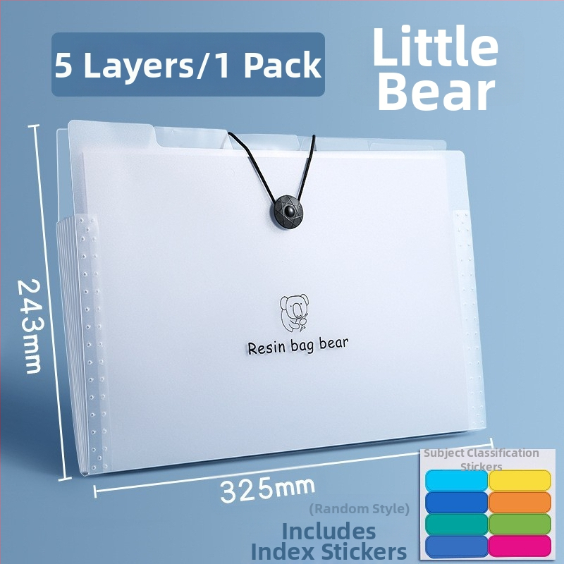 A4 akordeónový priečinok, plastový organizér na dokumenty, 5 priehradok