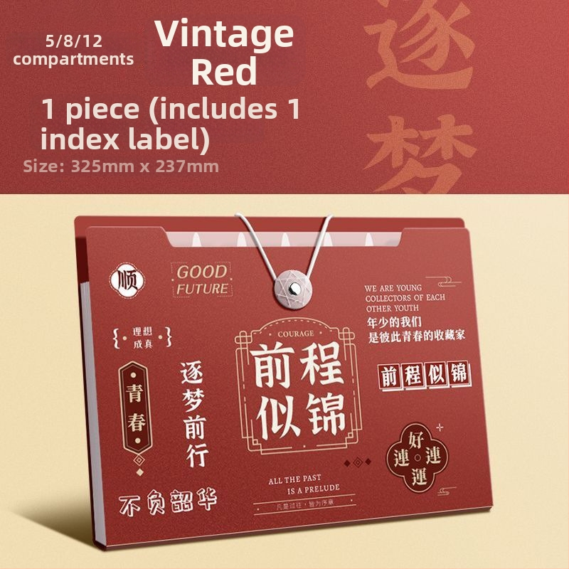 A4 akordeónový priečinok, plastový organizér na dokumenty, 5 priehradok