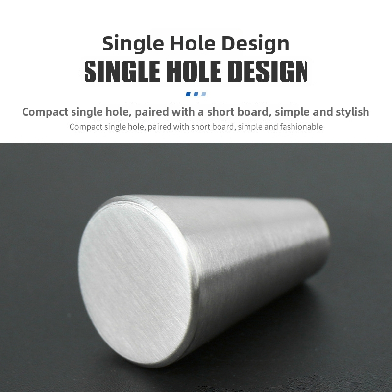 Szekrényfogantyú rozsdamentes acélból, matt felület, bár alakú, felületre szerelhető, modern minimalist stílus