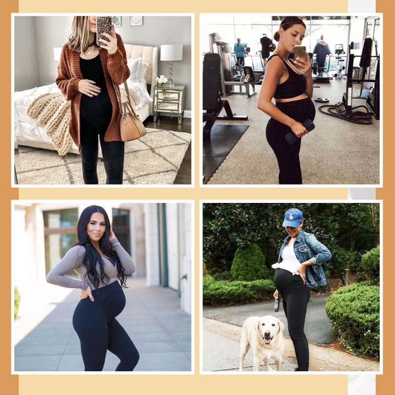 Trudničke legice s podrškom za trbuh, uski kroj, poliester 90–95%, mikrovlakana <30%