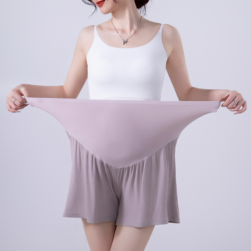 Trudničke hlače 3/4 dužine, s visokim strukom i podrškom za trbuh, lagana pamučno-nylon smjesa, visoka elastičnost