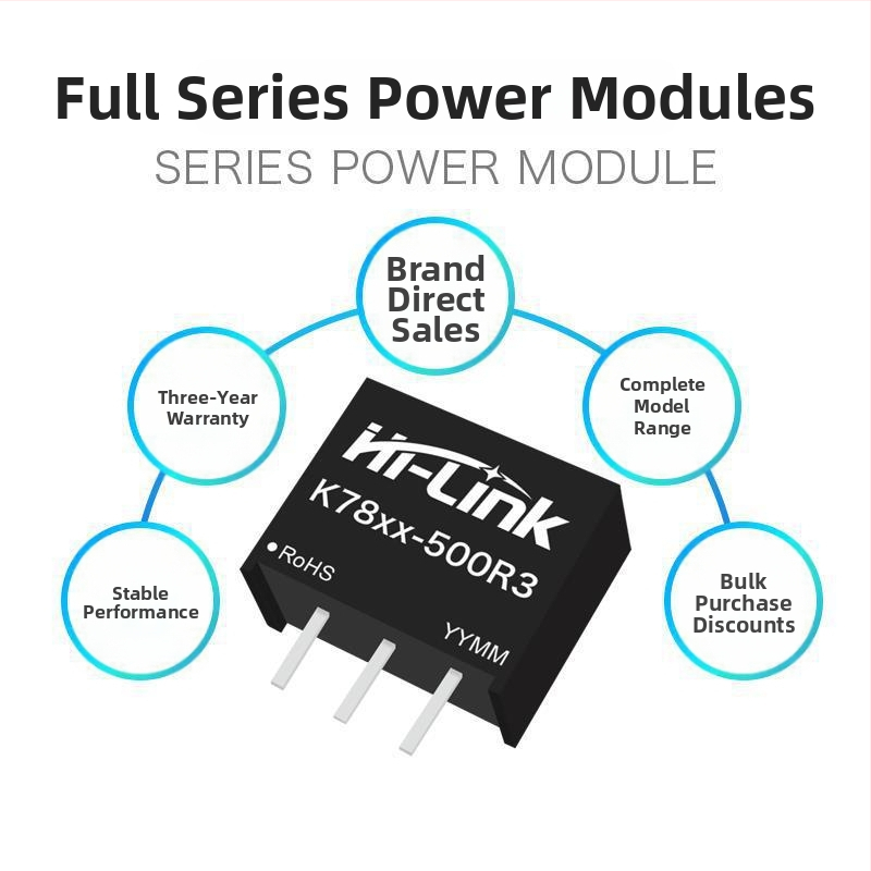 DC-DC neizolovaný napájací modul, model K7803-500R3, ultra-široký vstup, regulovaný výstup 3.3V, jednovýstup (Model: K7803-500R3; Značka: Mps; Vstup: ultra-široký; Výstup: 3.3V regulovaný; Kanály: 1; Izolácia: neizolovaný)