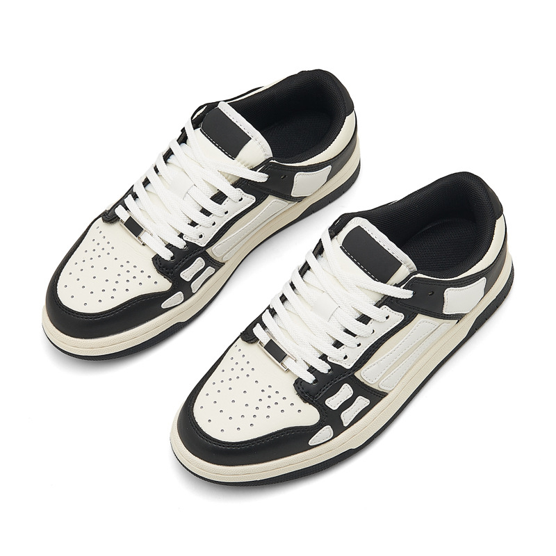Мъжки скейт обувки от телешка кожа с гумена подметка – пролетни ежедневни спортни обувки