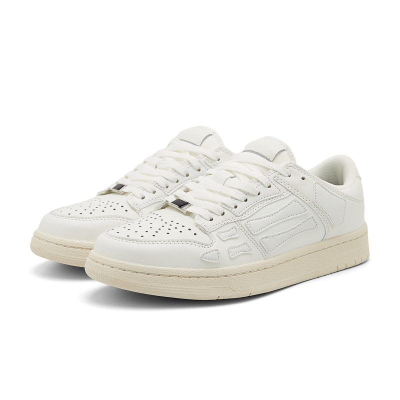 Мъжки скейт обувки от телешка кожа с гумена подметка – пролетни ежедневни спортни обувки