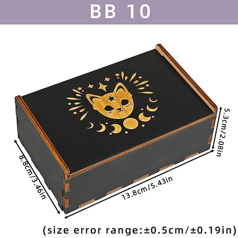BB01-11 Drvena kutija za tarot s lotosom i dvanaest znakova zodijaka; push-pull dizajn; šperploča; kutija za pakiranje; drveni materijal; mogućnost prilagodbe.