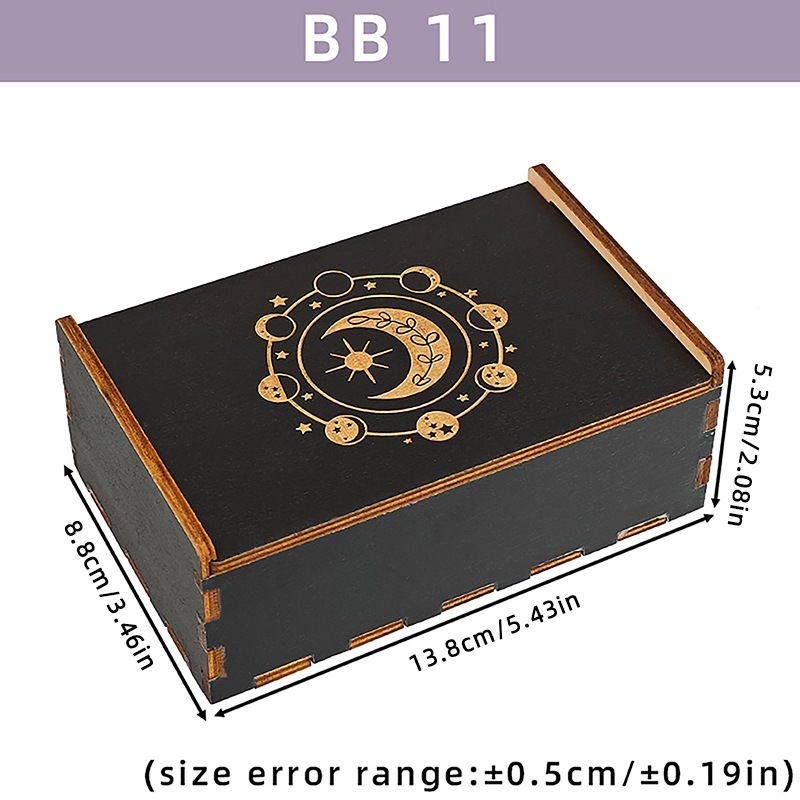 BB01-11 Drvena kutija za tarot s lotosom i dvanaest znakova zodijaka; push-pull dizajn; šperploča; kutija za pakiranje; drveni materijal; mogućnost prilagodbe.