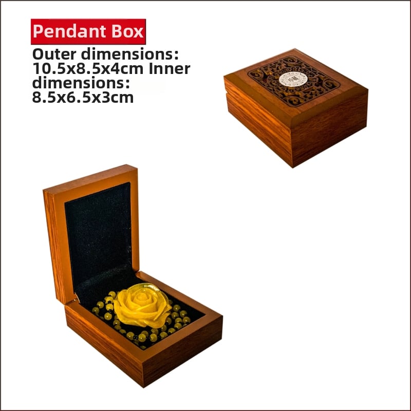 Drvena kutija za nakit s graviranjem i žutom svilenom unutrašnjošću, pogodna za narukvice, Buddhist perle i Bodhi dijelove te ogrlice; model 99, sveobuhvatno pakiranje, mogućnost tiska loga