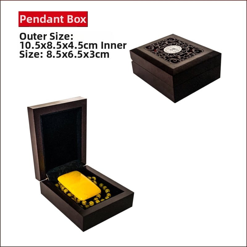 Drvena kutija za nakit s graviranjem i žutom svilenom unutrašnjošću, pogodna za narukvice, Buddhist perle i Bodhi dijelove te ogrlice; model 99, sveobuhvatno pakiranje, mogućnost tiska loga