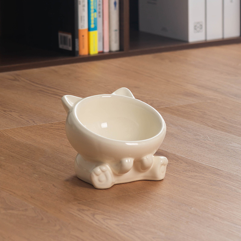 Kerámia macskatál etetéshez, ferde peremmel és magas nyakú kialakítással, 18 darabos csomag