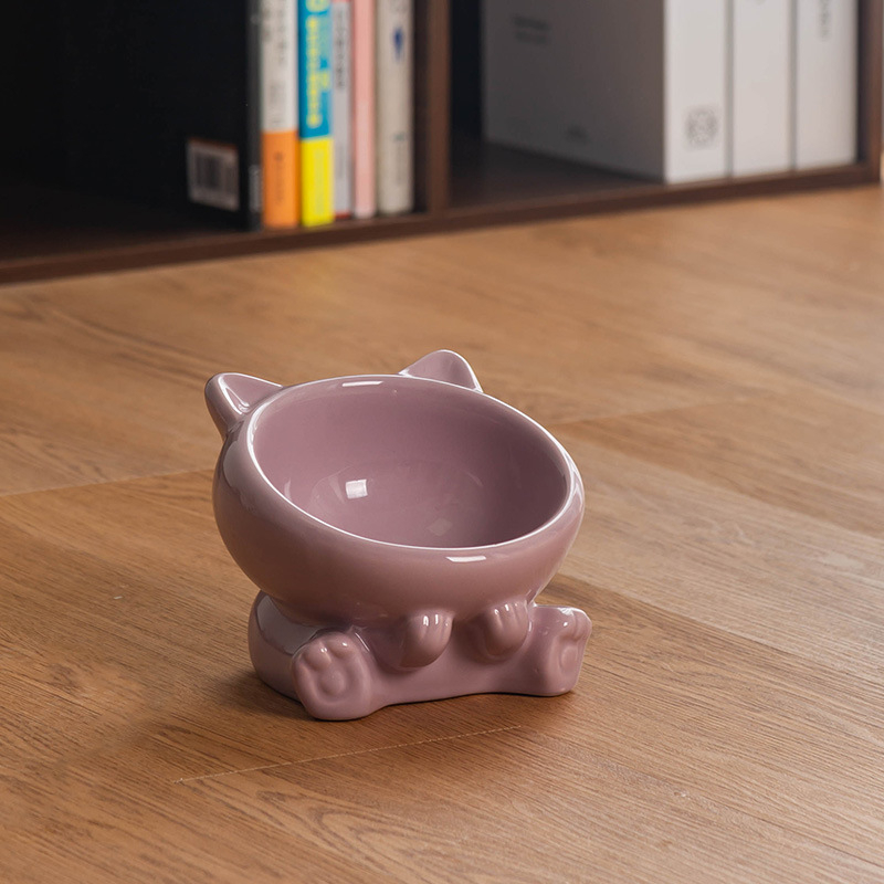 Kerámia macskatál etetéshez, ferde peremmel és magas nyakú kialakítással, 18 darabos csomag