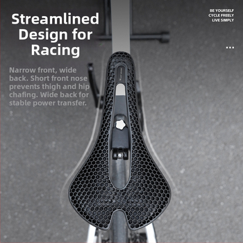 Седло за велосипед с honeycomb ударопоглъщане и куха дишаща конструкция, модел Yp0801258, материал гума + ПП + въглеродни влакна, марка West Rider