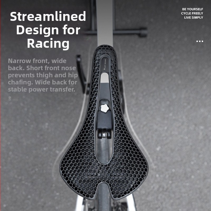 Седло за велосипед с honeycomb ударопоглъщане и куха дишаща конструкция, модел Yp0801258, материал гума + ПП + въглеродни влакна, марка West Rider
