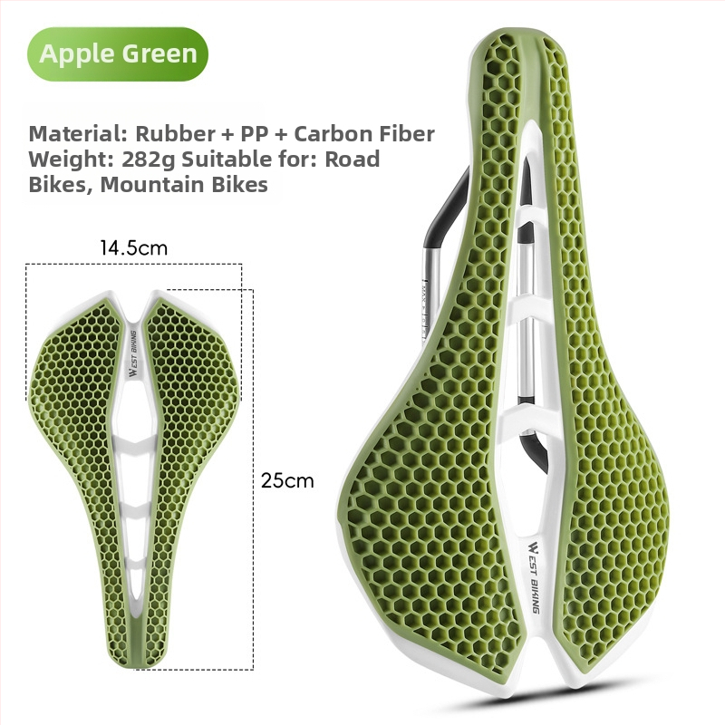 Седло за велосипед с honeycomb ударопоглъщане и куха дишаща конструкция, модел Yp0801258, материал гума + ПП + въглеродни влакна, марка West Rider