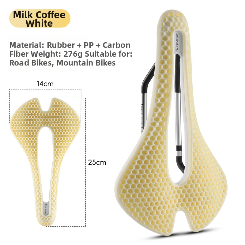 Седло за велосипед с honeycomb ударопоглъщане и куха дишаща конструкция, модел Yp0801258, материал гума + ПП + въглеродни влакна, марка West Rider