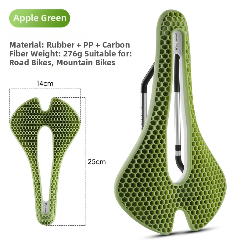 Седло за велосипед с honeycomb ударопоглъщане и куха дишаща конструкция, модел Yp0801258, материал гума + ПП + въглеродни влакна, марка West Rider