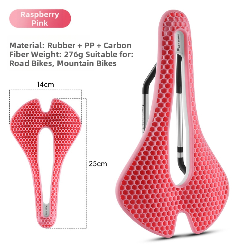 Седло за велосипед с honeycomb ударопоглъщане и куха дишаща конструкция, модел Yp0801258, материал гума + ПП + въглеродни влакна, марка West Rider