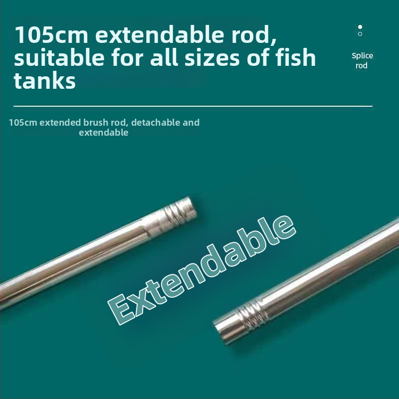 Аквариумна четка за почистване с дълга дръжка за отстраняване на водорасли по вътрешните стени — пластмасова, Yue Yao