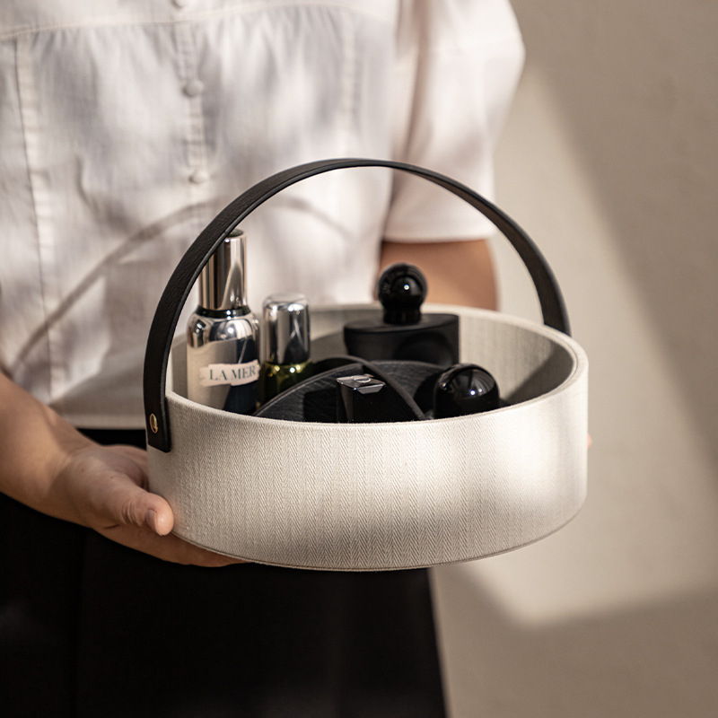 Cutie de depozitare pentru telecomenzi cu compartimente, piele, lux discret, multifuncțională, 2 compartimente