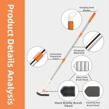 Почистваща четка за баня със абразивна гъба, пластмасова четка за почистване и дезинфекция, 30 бр