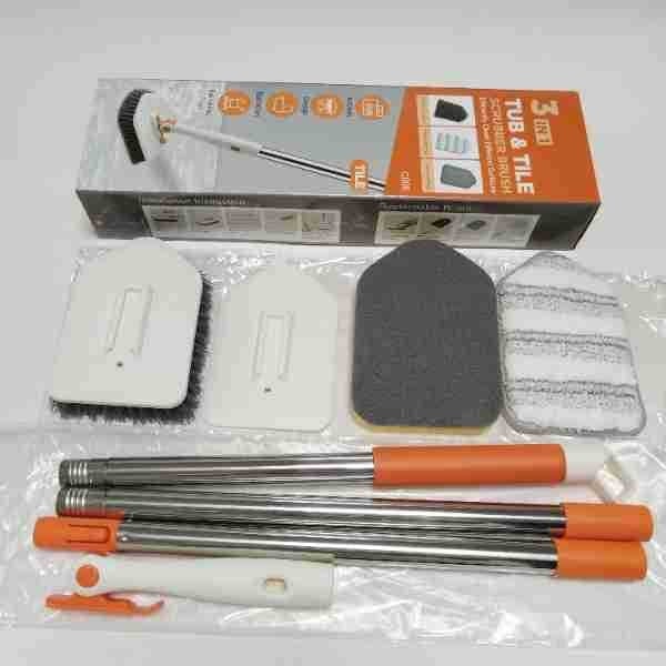 Почистваща четка за баня със абразивна гъба, пластмасова четка за почистване и дезинфекция, 30 бр