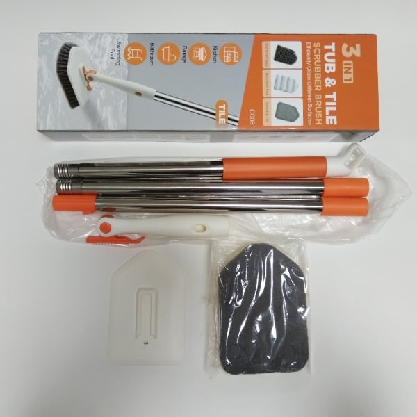 Почистваща четка за баня със абразивна гъба, пластмасова четка за почистване и дезинфекция, 30 бр