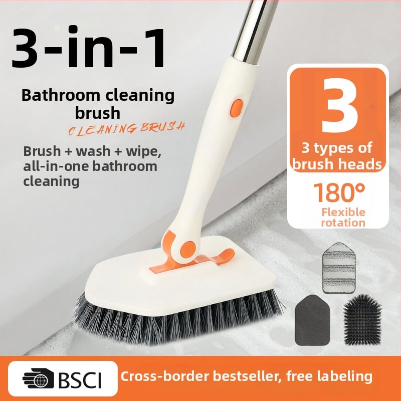 Почистваща четка за баня със абразивна гъба, пластмасова четка за почистване и дезинфекция, 30 бр