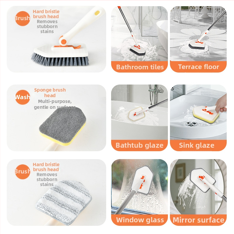Почистваща четка за баня със абразивна гъба, пластмасова четка за почистване и дезинфекция, 30 бр