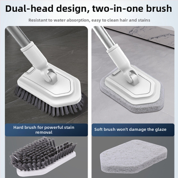 Подова четка How bright с дълга дръжка и твърда четина за почистване на подове, вани и плочки • пластмасова • 20 комплекта в кутия • 570 g