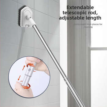 Подова четка How bright с дълга дръжка и твърда четина за почистване на подове, вани и плочки • пластмасова • 20 комплекта в кутия • 570 g