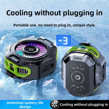 SL53 chladič na mobilný telefón s zadným klipom – výmeniteľná batéria, digitálny displej, magnetické polovodičové chladenie; hmotnosť 150 g, výkon 10 W, ABS, Type-C rozhranie