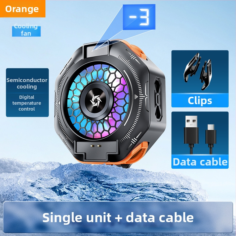 SL53 chladič na mobilný telefón s zadným klipom – výmeniteľná batéria, digitálny displej, magnetické polovodičové chladenie; hmotnosť 150 g, výkon 10 W, ABS, Type-C rozhranie